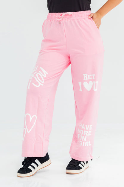 Neon Flex One Size Wide Leg Sweatpants | Pink
