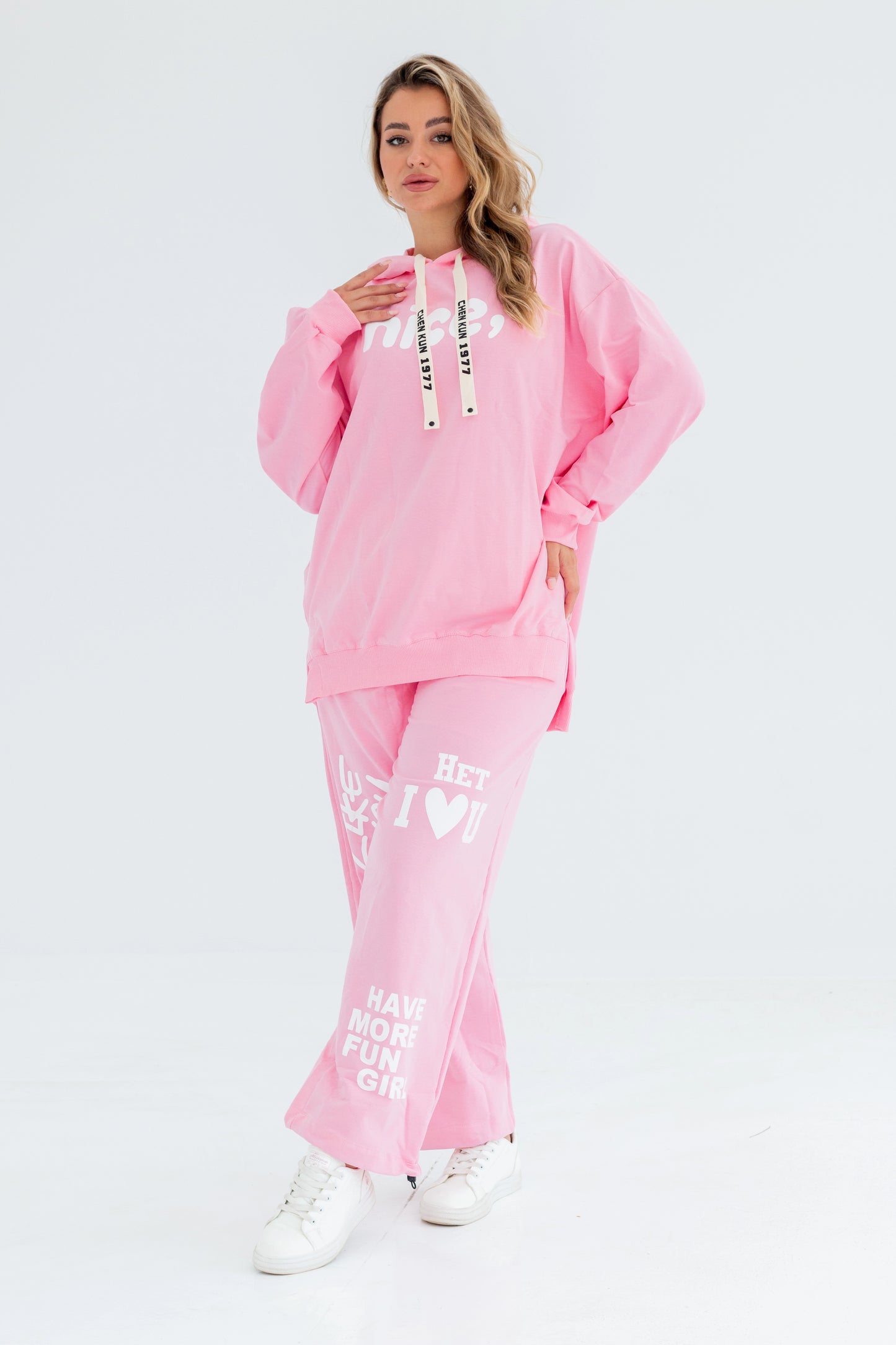 Nice Over Size Women Sweatshirt | Pink