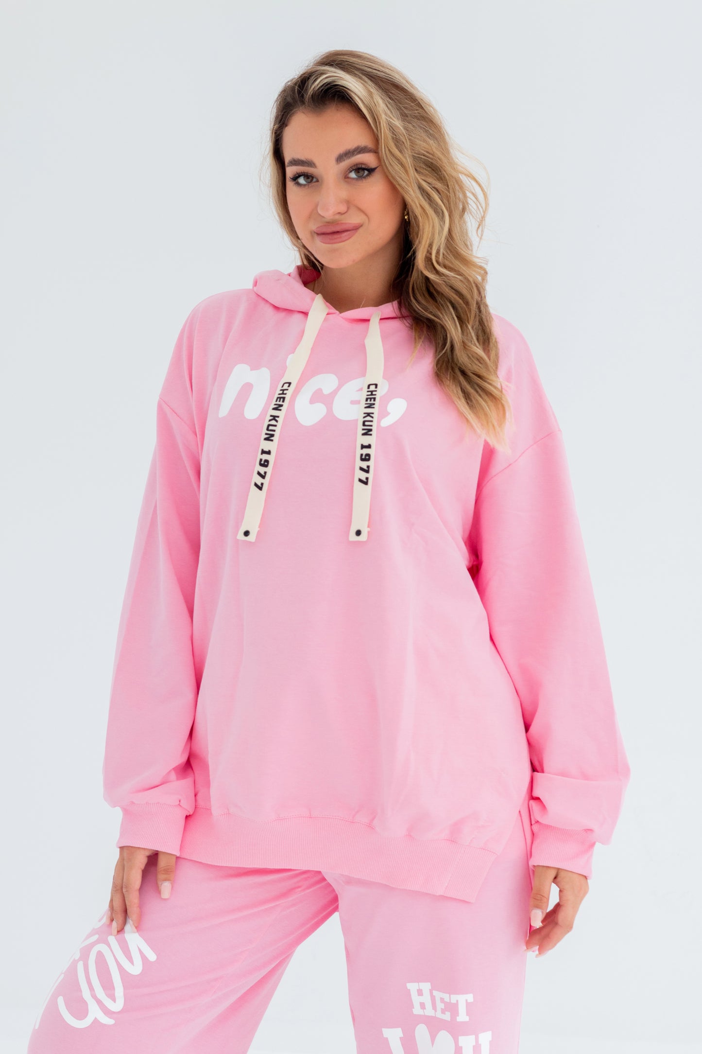Nice Over Size Women Sweatshirt | Pink