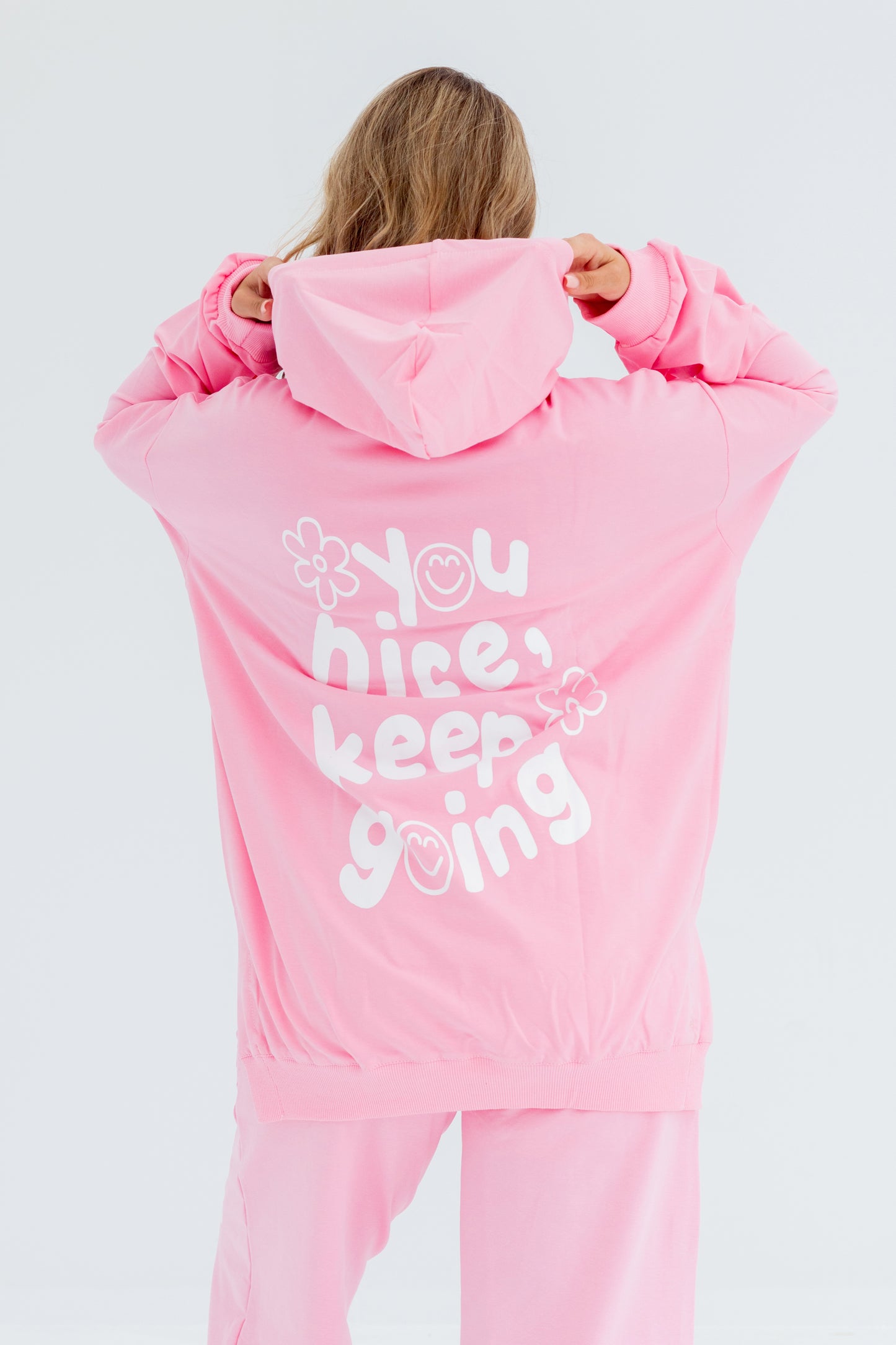 Nice Over Size Women Sweatshirt | Pink