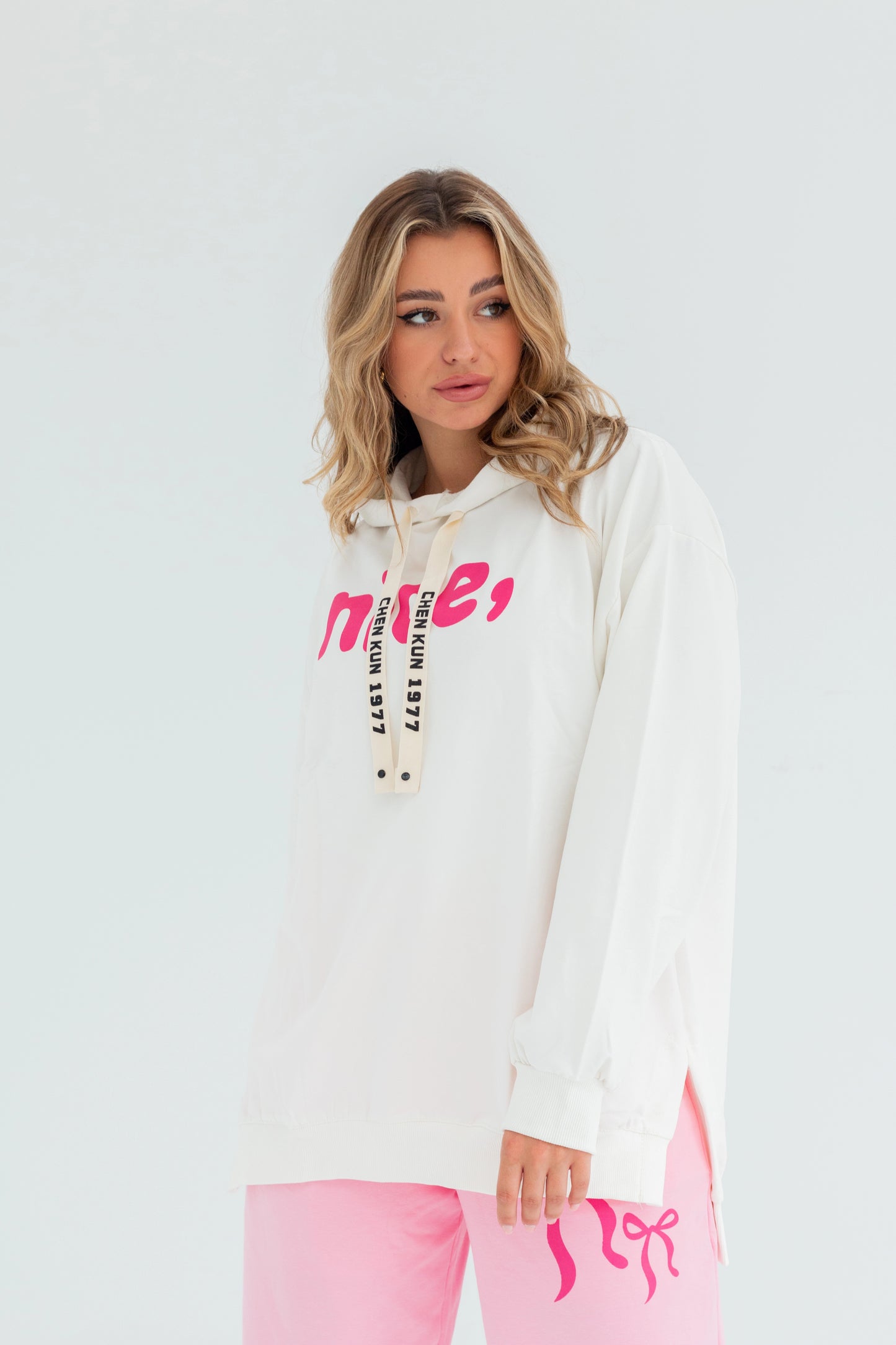 Nice Over Size Women Sweatshirt | White