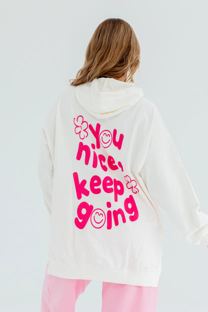 Nice Over Size Women Sweatshirt | White