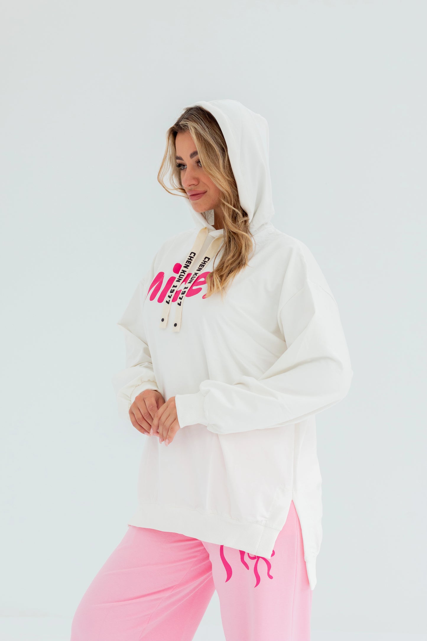 Nice Over Size Women Sweatshirt | White