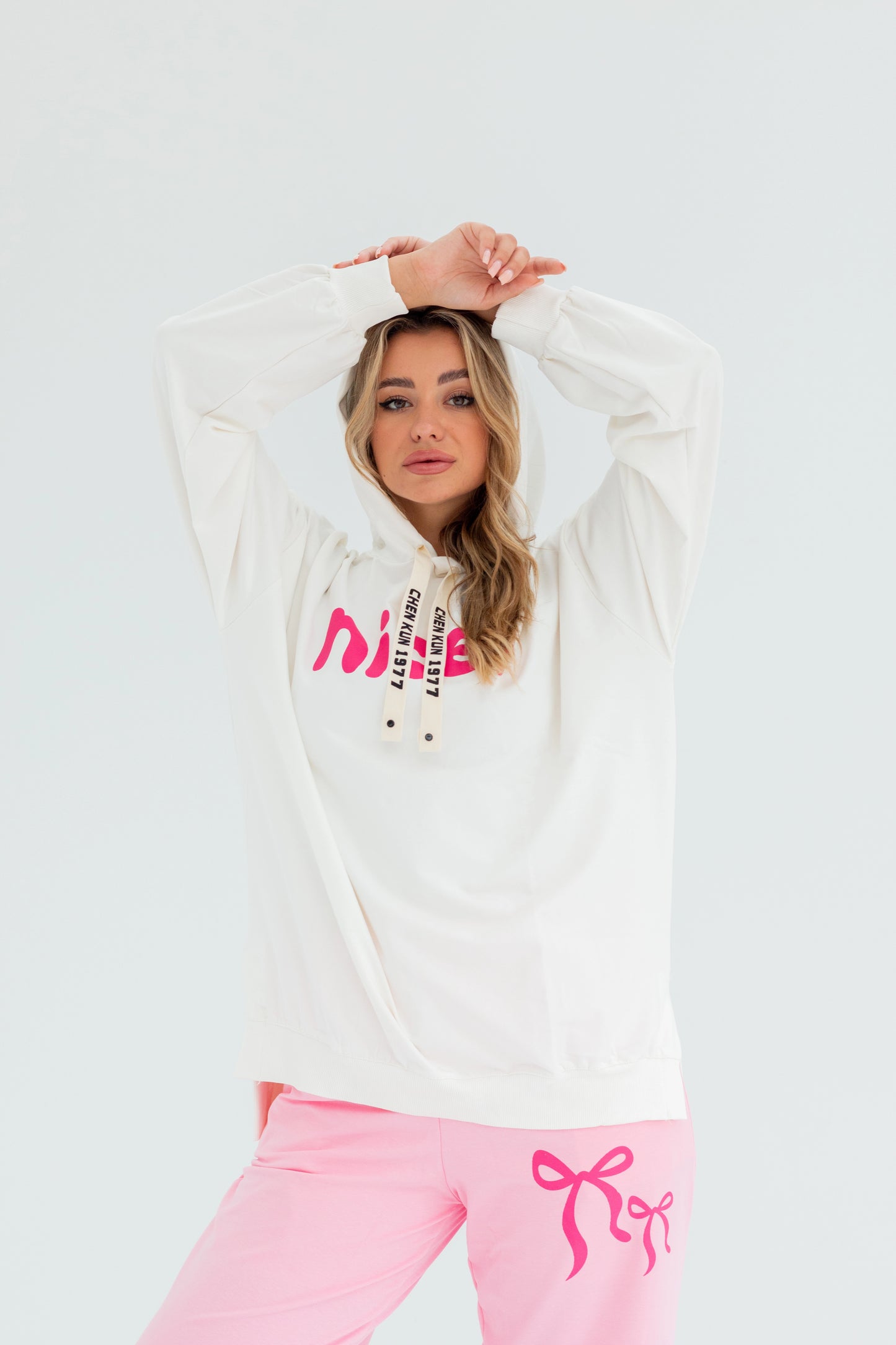 Nice Over Size Women Sweatshirt | White