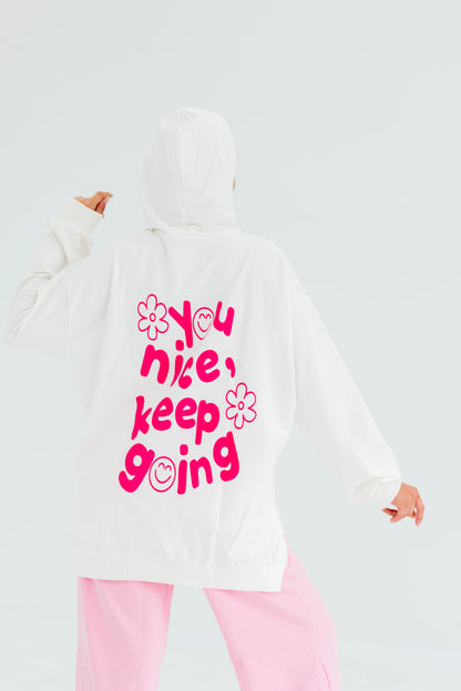 Nice Over Size Women Sweatshirt | White