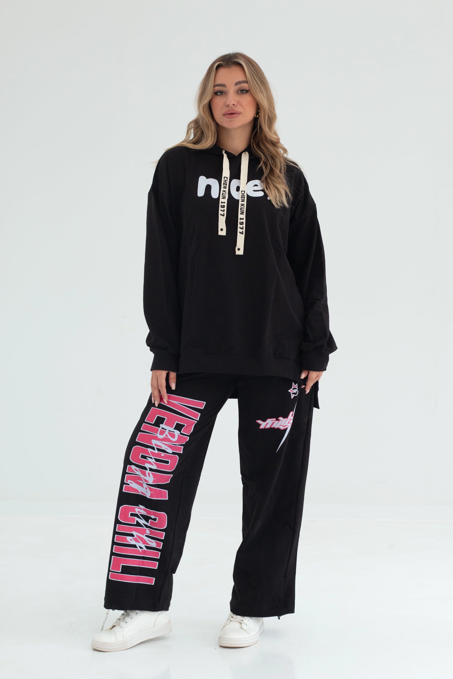 Nice Over Size Women Sweatshirt | Black