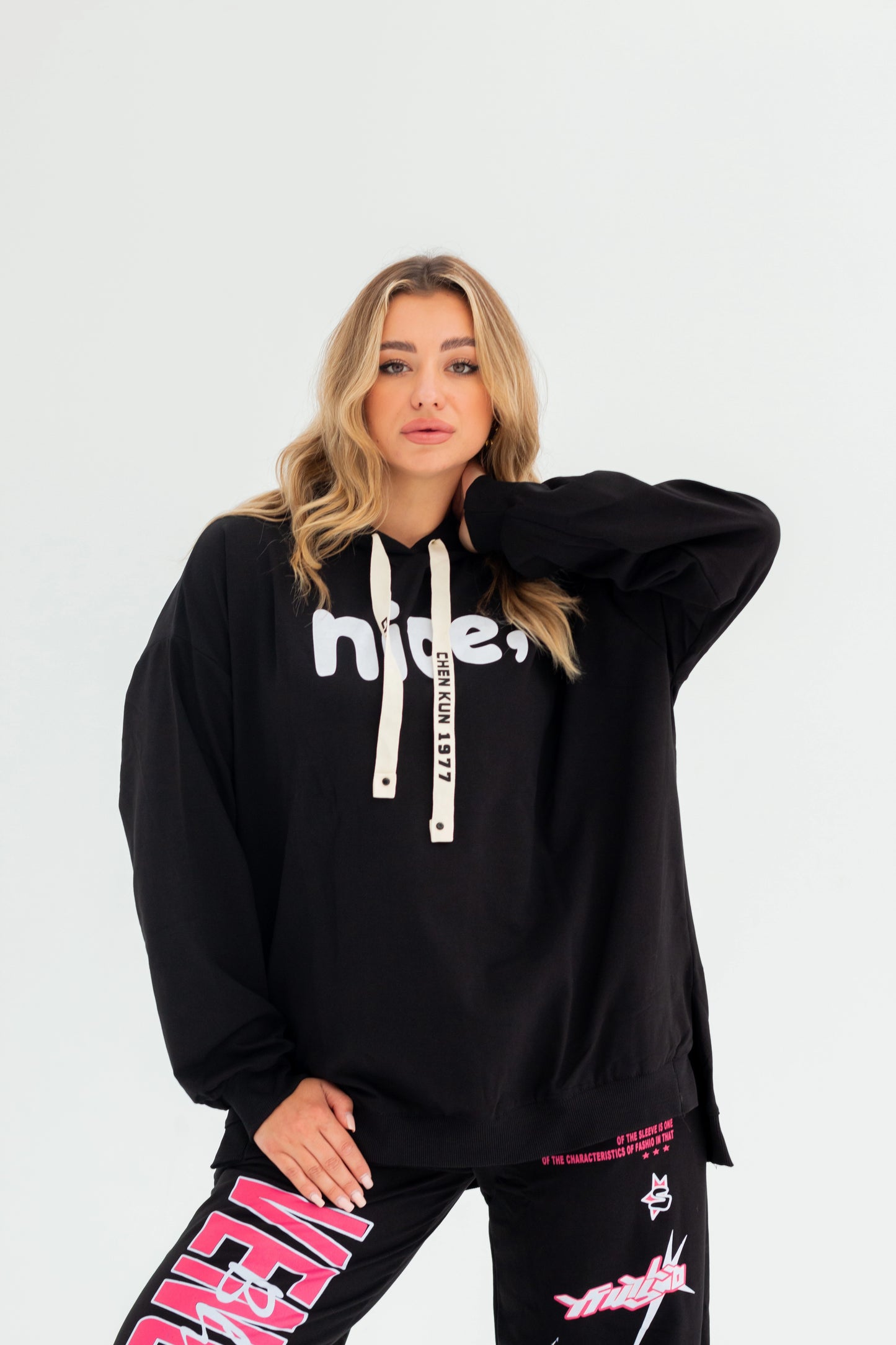 Nice Over Size Women Sweatshirt | Black