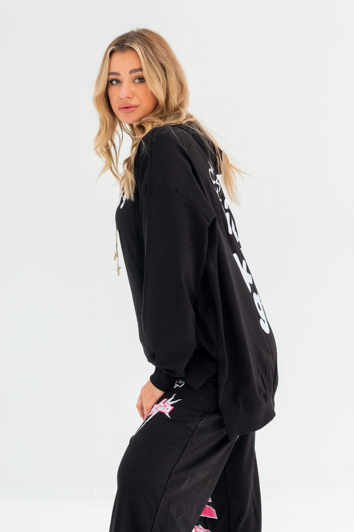 Nice Over Size Women Sweatshirt | Black