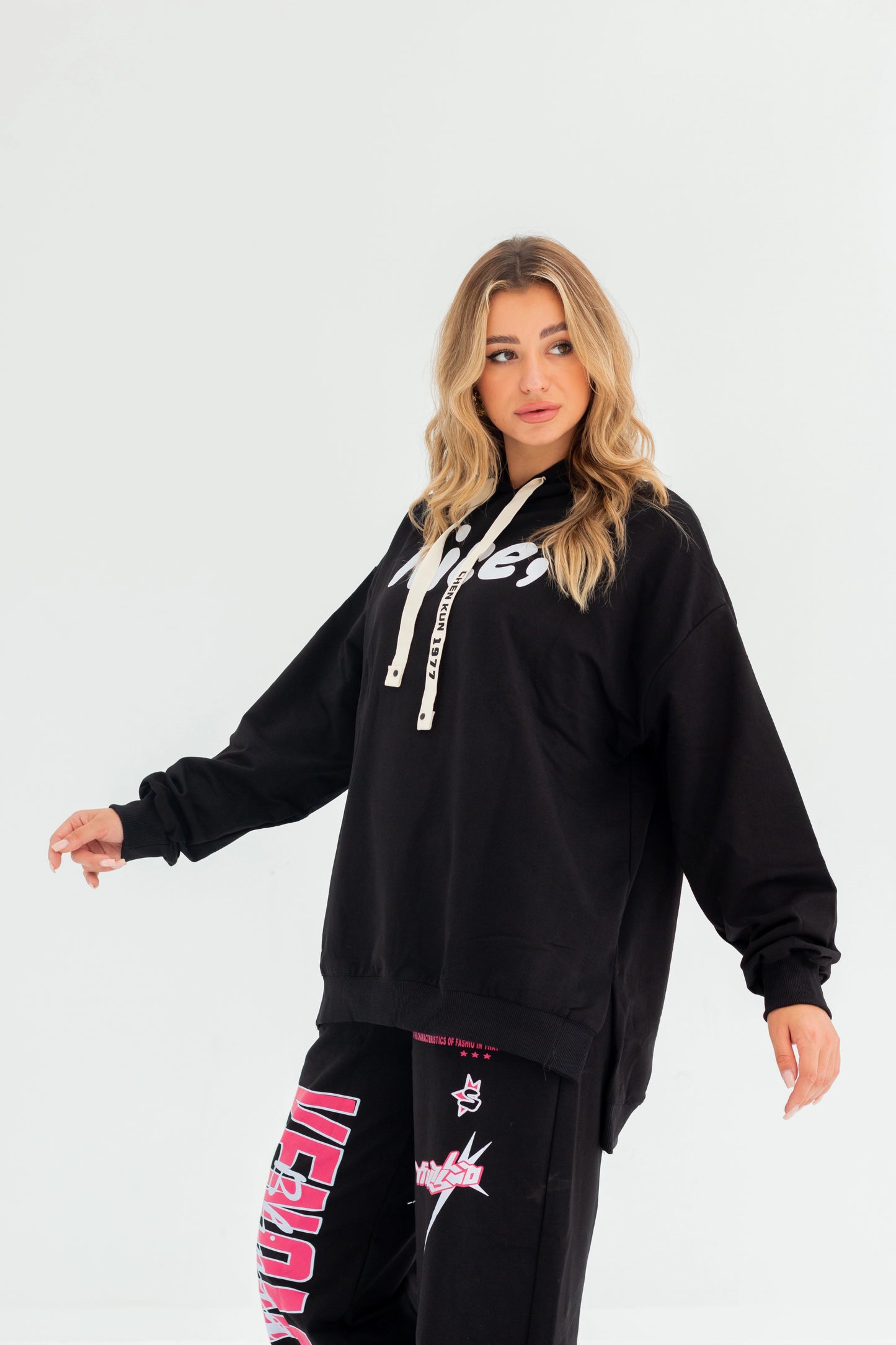 Nice Over Size Women Sweatshirt | Black