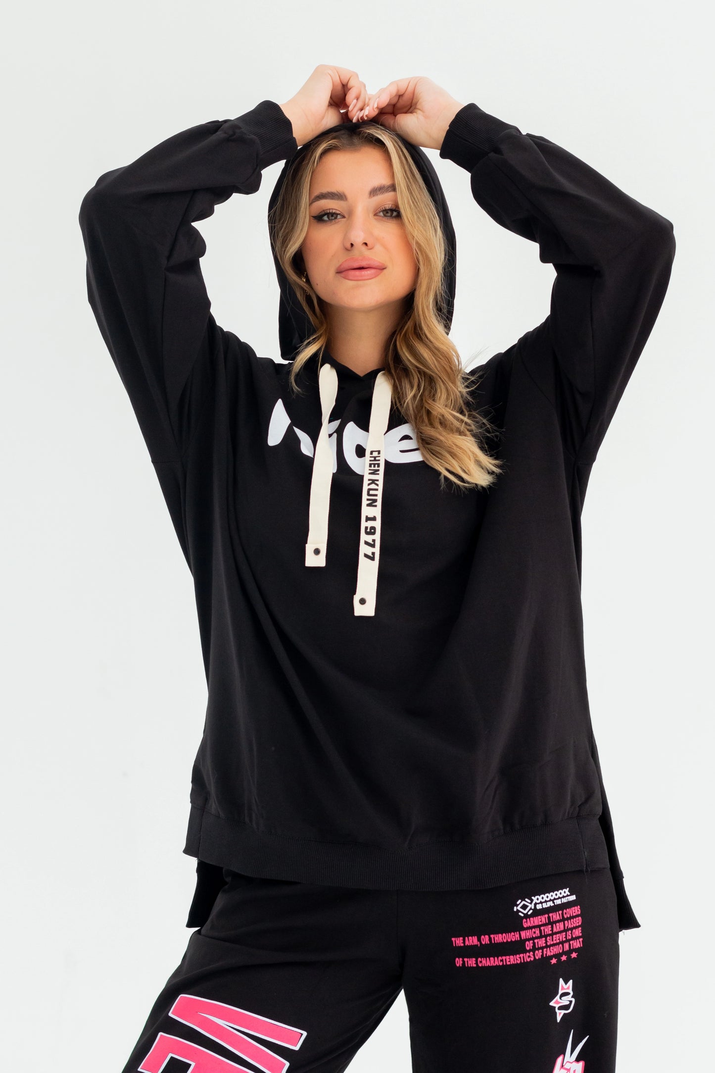 Nice Over Size Women Sweatshirt | Black