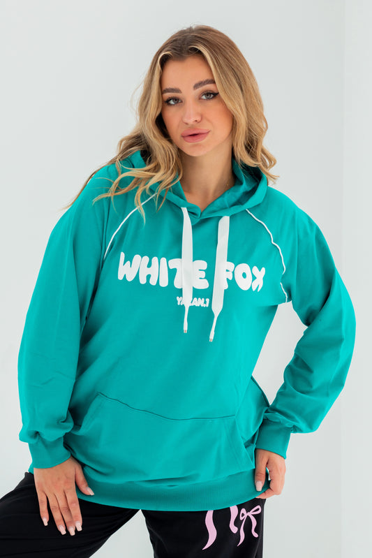 WhiteFox Over Size Women Sweatshirt | turquoise