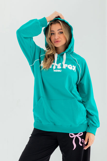 WhiteFox Over Size Women Sweatshirt | turquoise