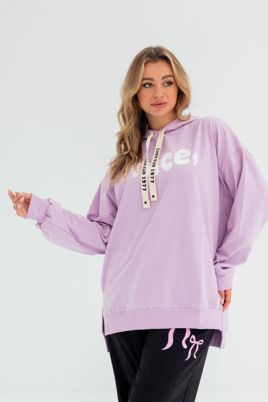 Nice Over Size Women Sweatshirt | Purple