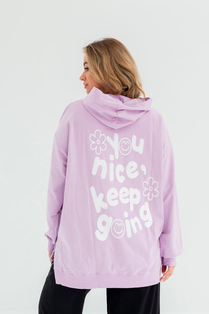Nice Over Size Women Sweatshirt | Purple