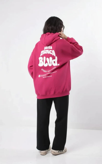 Blvd  Milton Cotton one Size hoodie | Fushia